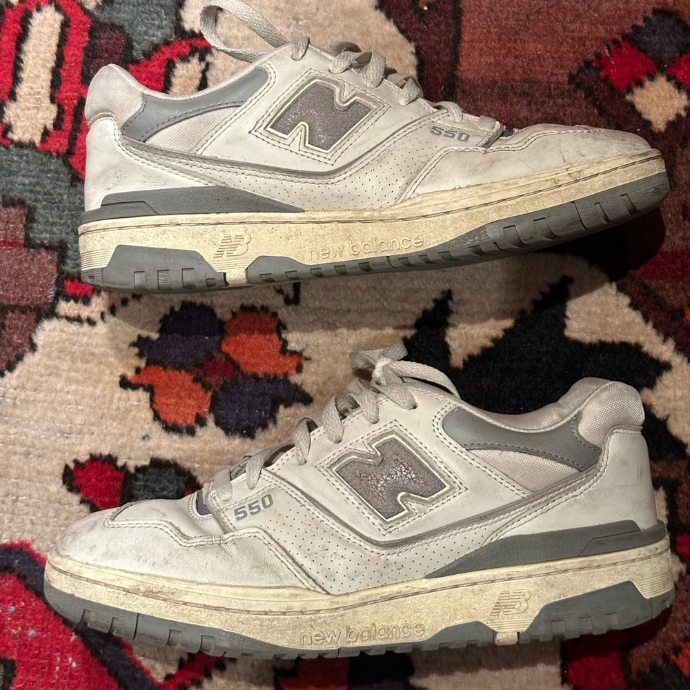 aime leon dore new balance 550 mens gray white sneaker size 9 used